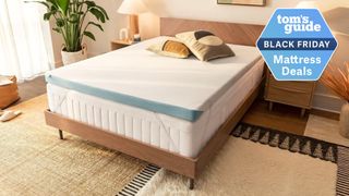 A Tempur-Pedic mattress topper with a Tom's Guide Black Friday deals label