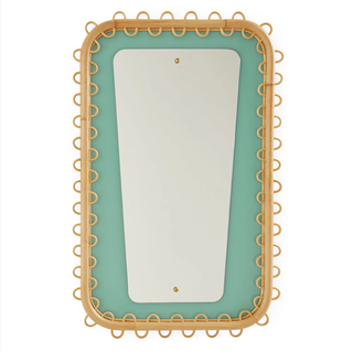 Teal and gold statement mirror.