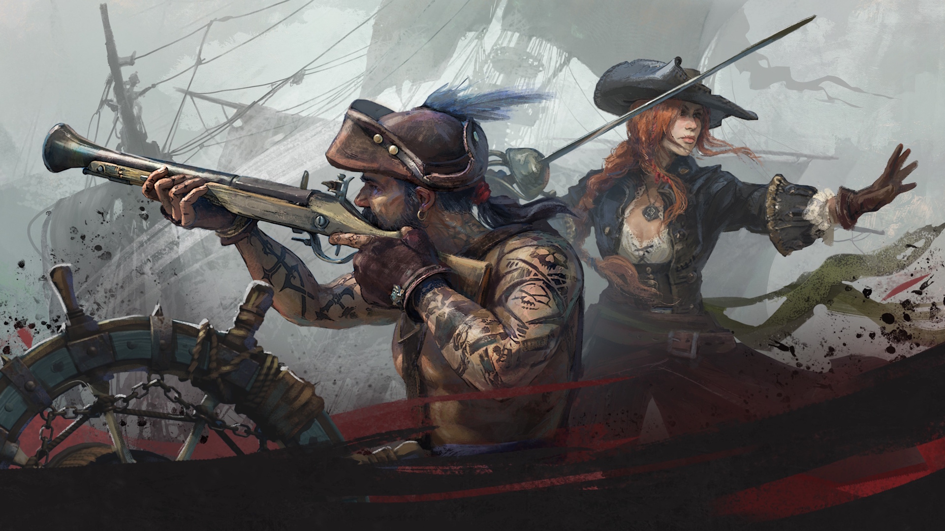 Windrose key art - two pirates 