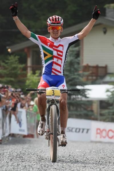 Burry Stander celebrates the win.