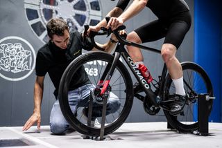 Colnago V4RS testing in a wind tunnel