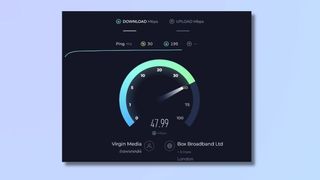 Screenshot showing how to increase Wi-Fi signal strength - test your internet speed