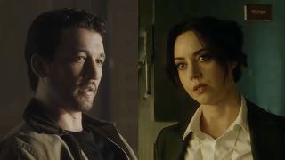 Miles Teller with a Goatee in The Gorge, Aubrey Plaza in Agatha All Along.