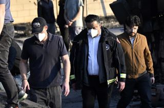 Prince Harry offers his help at a home destroyed during the Eaton Fire in Altadena on January 10, 2025