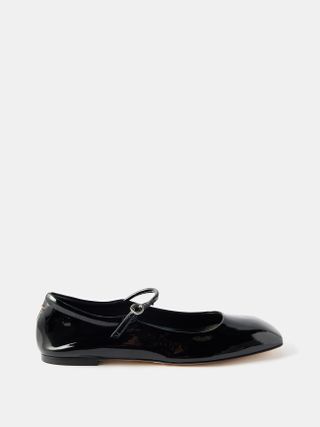 Uma Square-Toe Patent-Leather Ballet Pumps