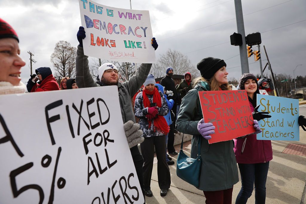 Striking West Virginia teachers.