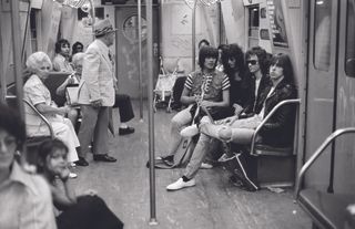 Going underground: Riding the New York subway in 1975.