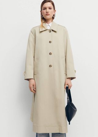 Cotton Trench Coat With Shirt Collar - Women