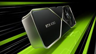 Nvidia GeForce RTX 4080 on a green and black background