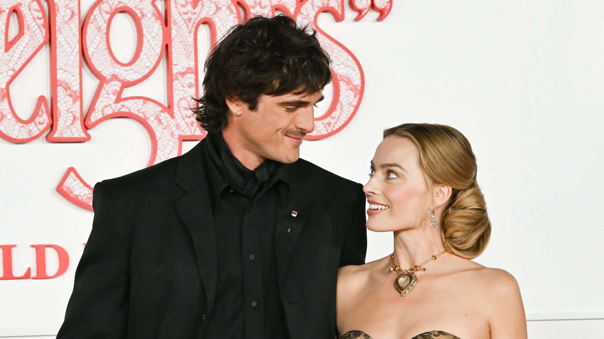 Jacob Elordi and Margot Robbie attend the World Premiere of "Wuthering Heights"