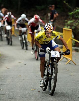 Fabian Giger (Rabobank-Giant) breaks away