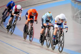Ethan hayter in the omnium at the european track championships 2024