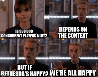 Doctor Who "Depends on the context" meme about Starfield on Steam