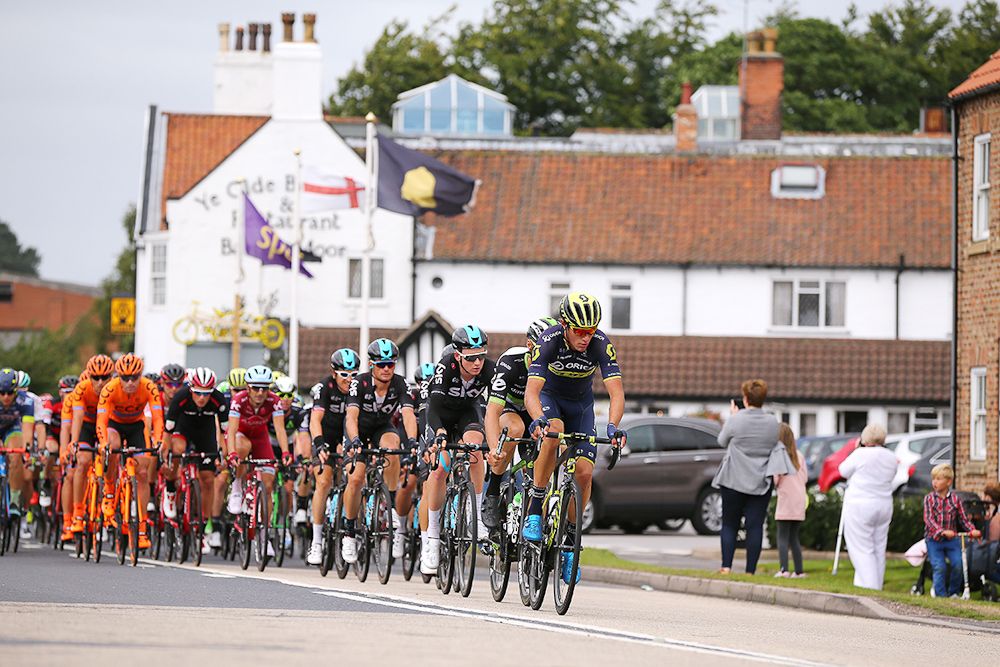 The peloton in action during stage 4 at the Tour of Britain