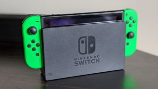 Nintendo Switch charging in dock