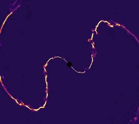 Simulation of a black hole pulsar