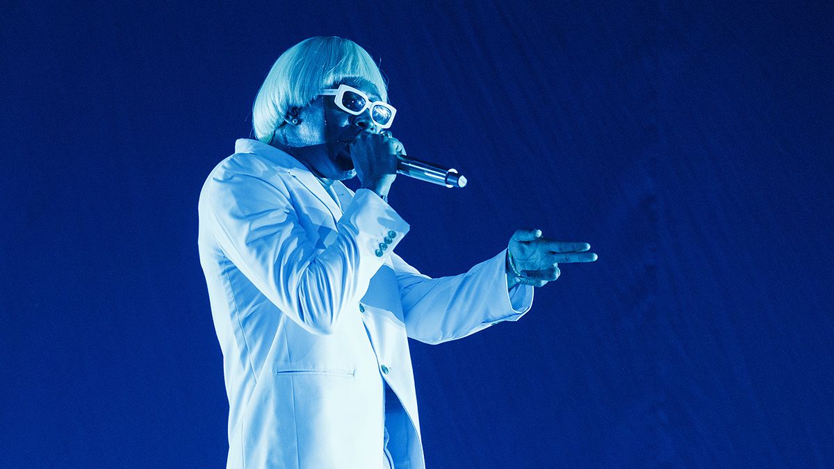 Tyler, the Creator performing onstage at Pacific Coliseum on October 15, 2019 in Vancouver, Canada.