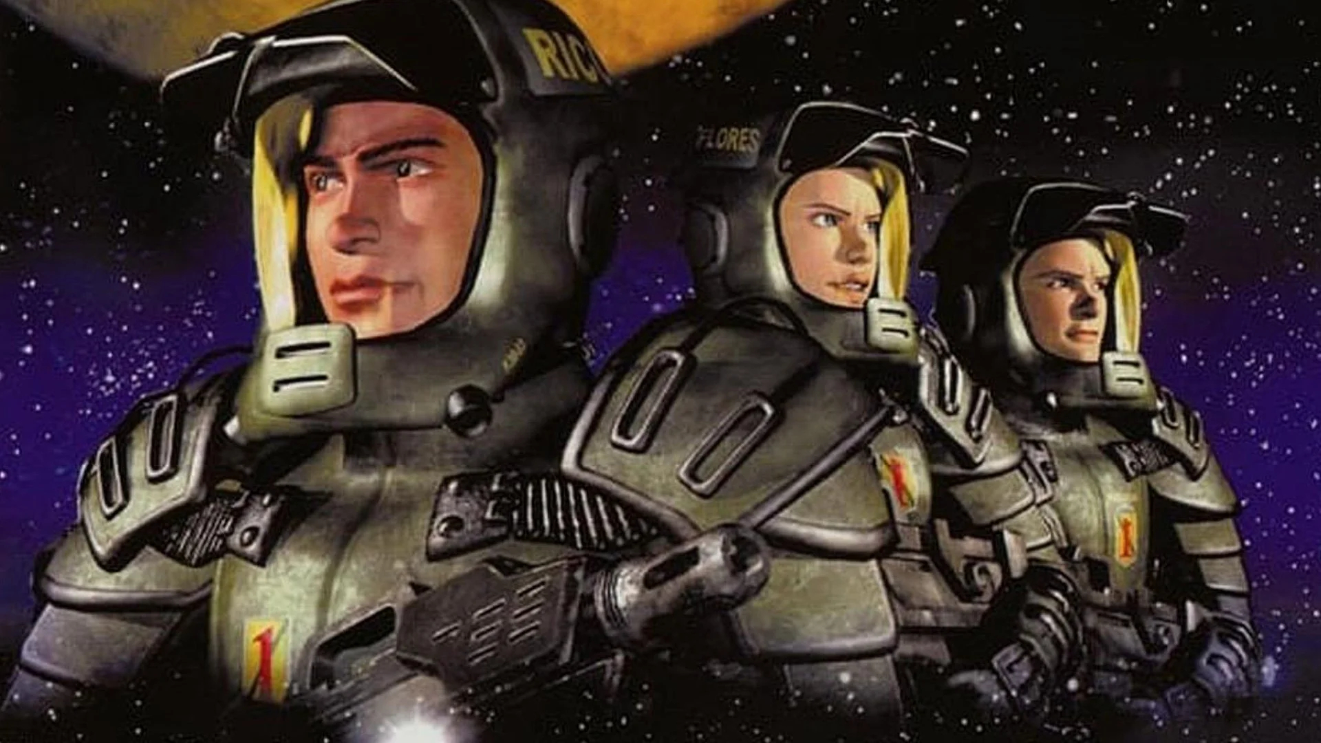 Promotional shot from the sci-fi animated show "Roughnecks: Starship Troopers Chronicles"