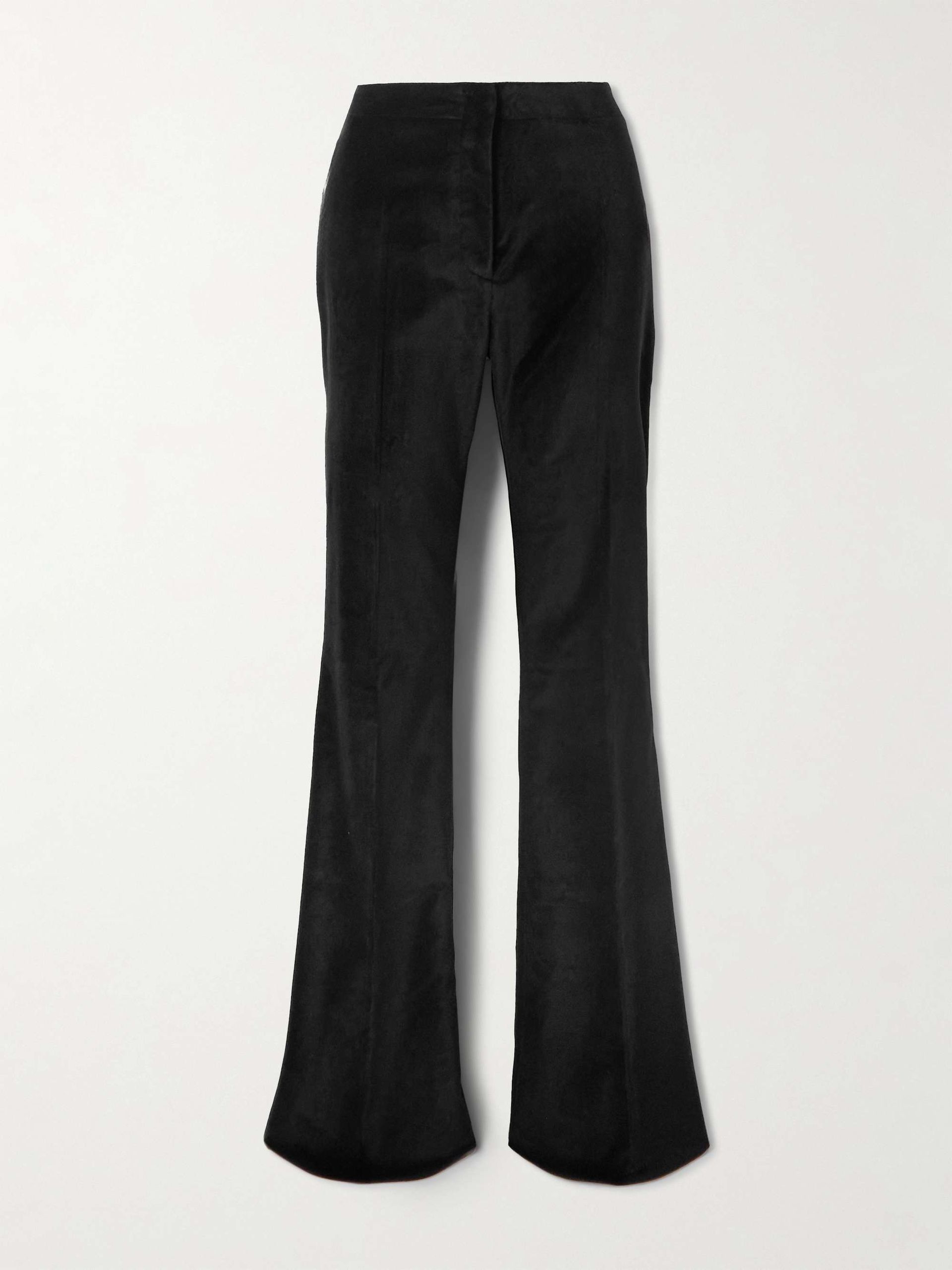 Roux Cotton-Blend Velvet Flared Pants