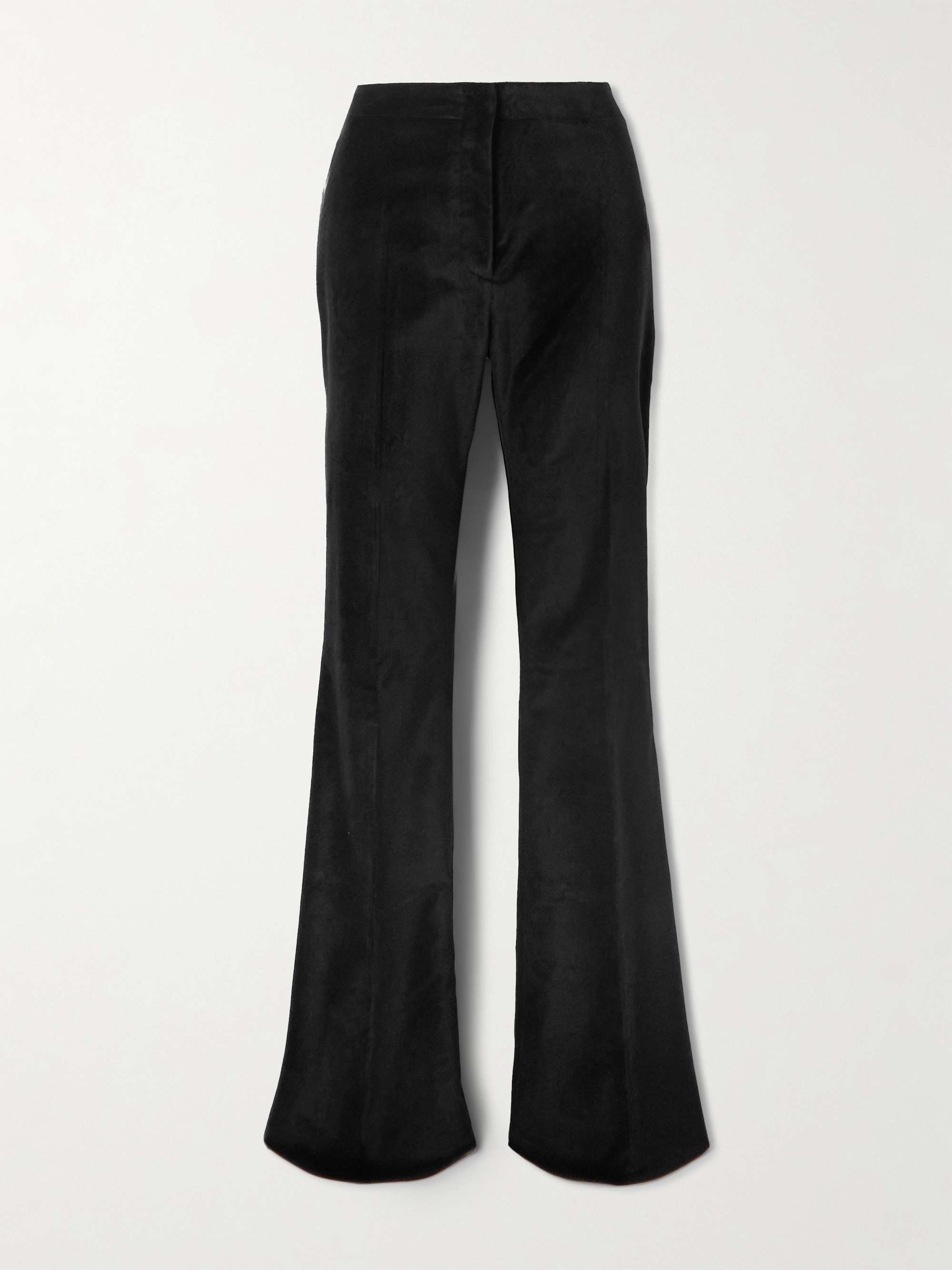 Roux Cotton-Blend Velvet Flared Pants