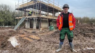portrait shot of presenter Mark Millar on self build building site