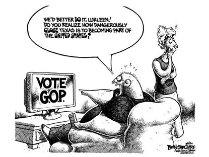 Political cartoon election midterms GOP Texas