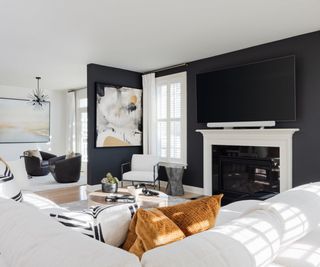 Black paint used in a living room scheme
