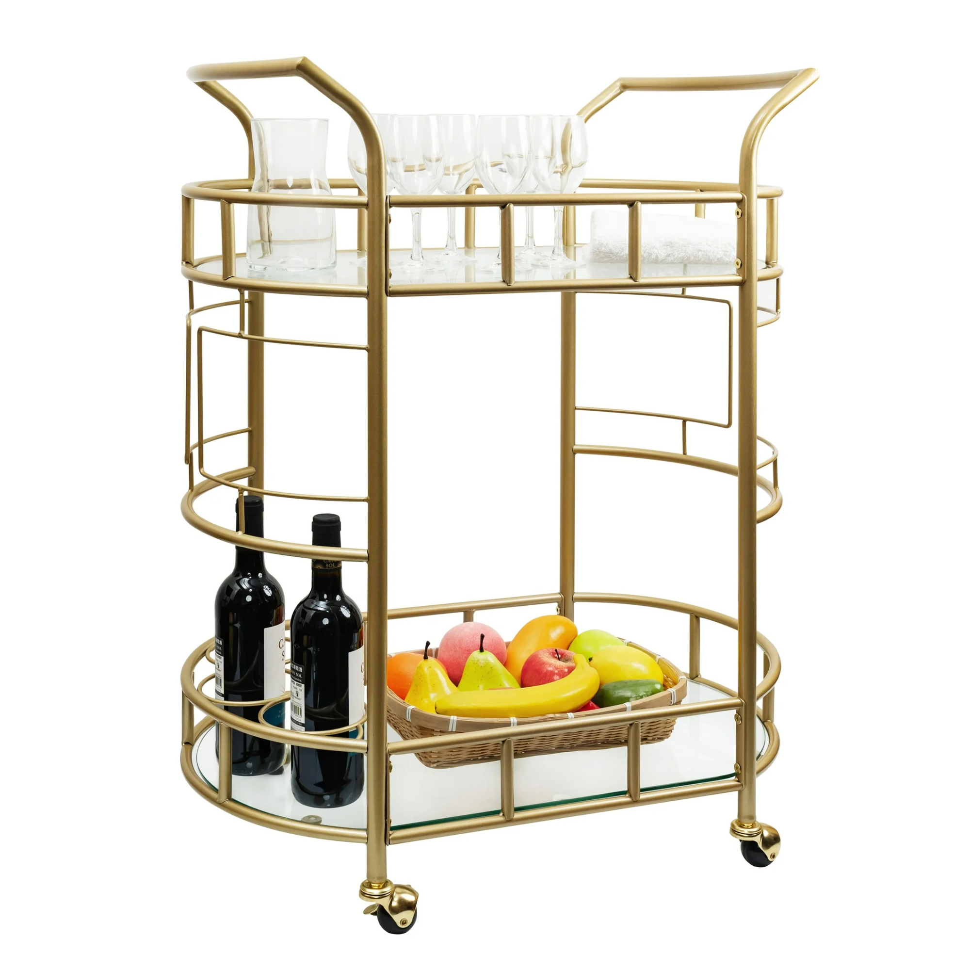 a gold bar cart