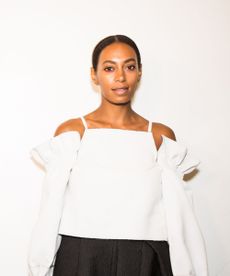 solange knowles on a white background