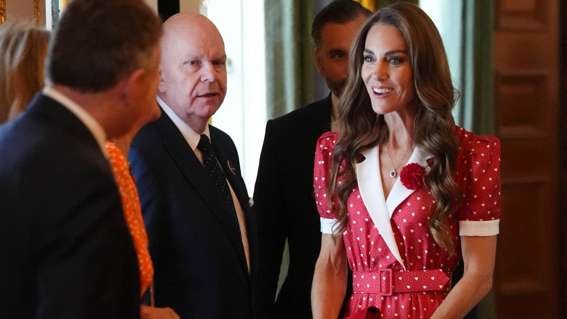 Princess Kate red polka dot dress