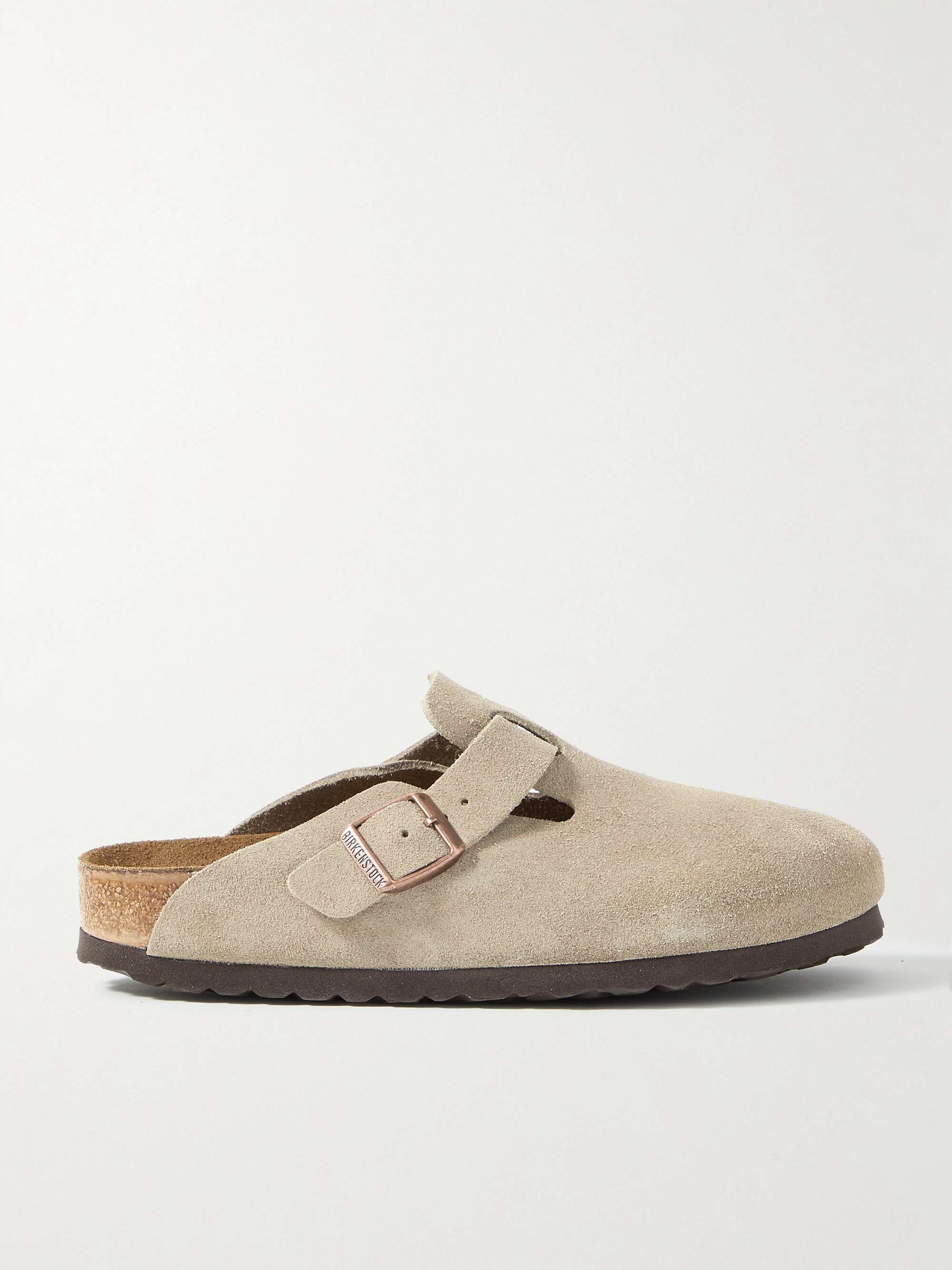 boston suede clogs