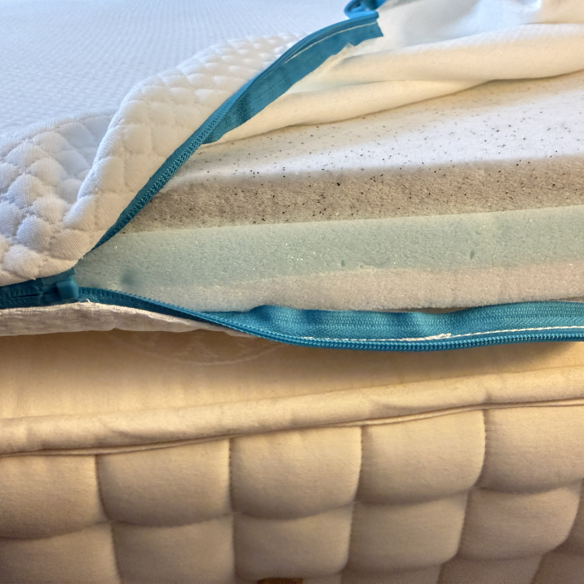 The Simba Hybrid Essential Topper being tested at home