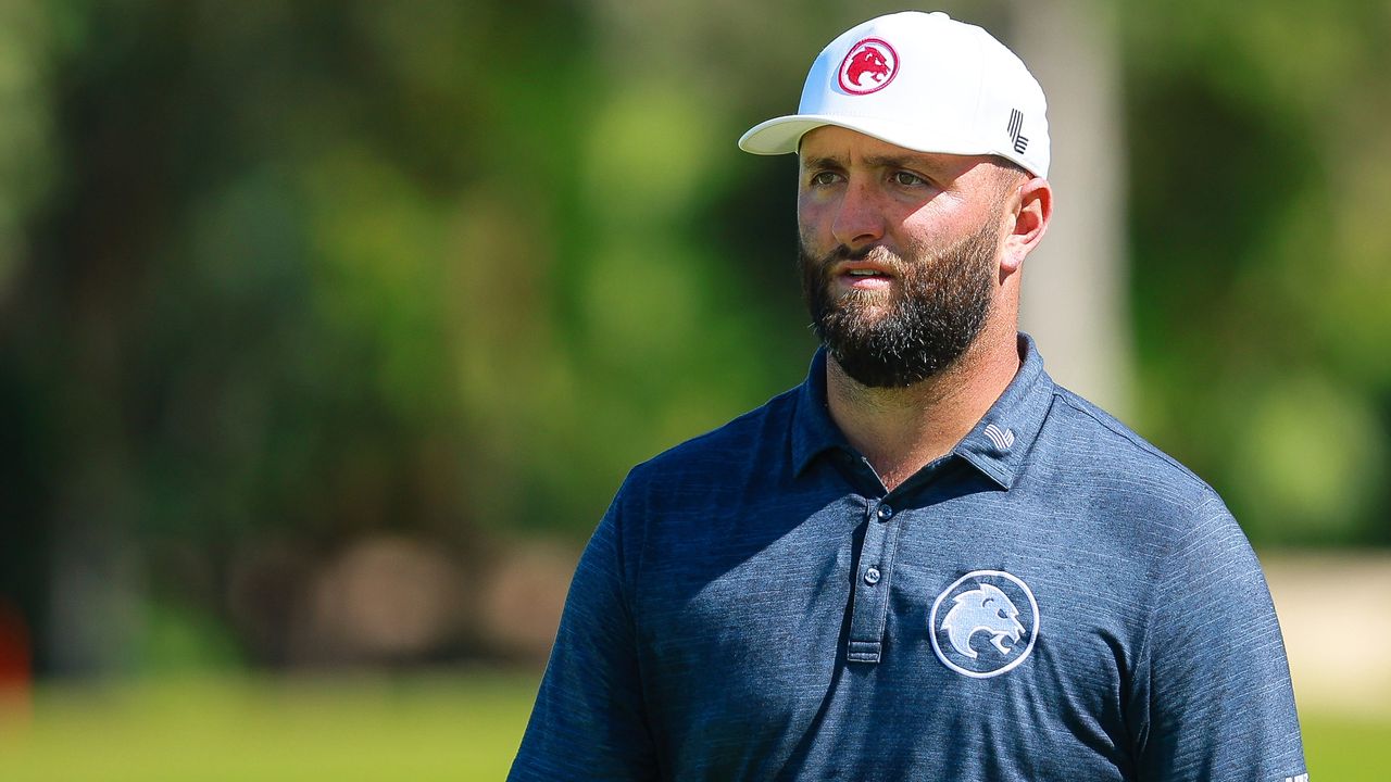 Jon Rahm looks on during LIV Golf Mayakoba