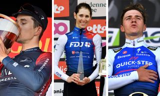 Three of the champions from the 2022 Ardennes Classics - Michal Kwiatkowski, Marta Cavalli and Remco Evenepoel