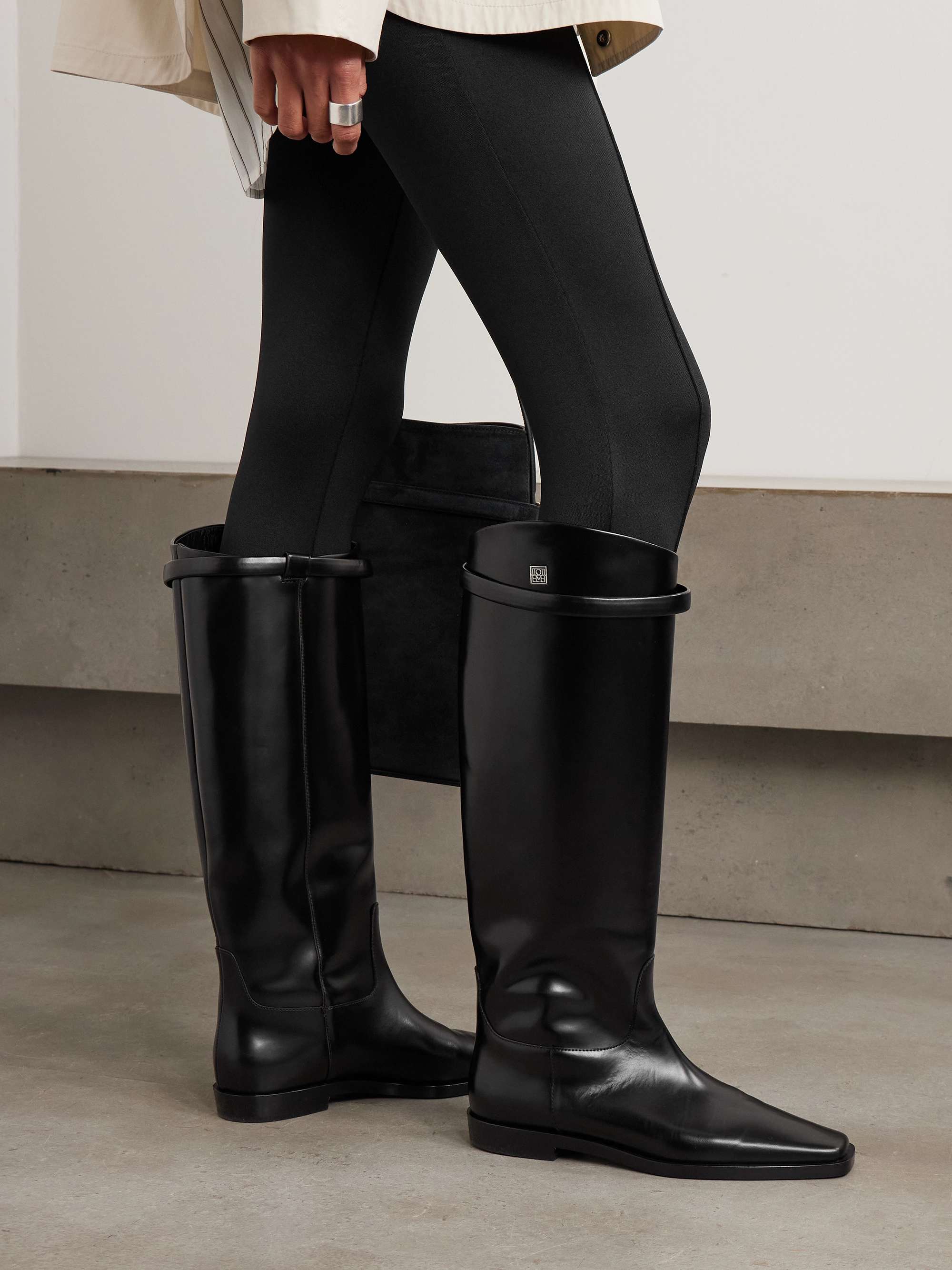 + Net Sustain the Riding Leather Knee Boots