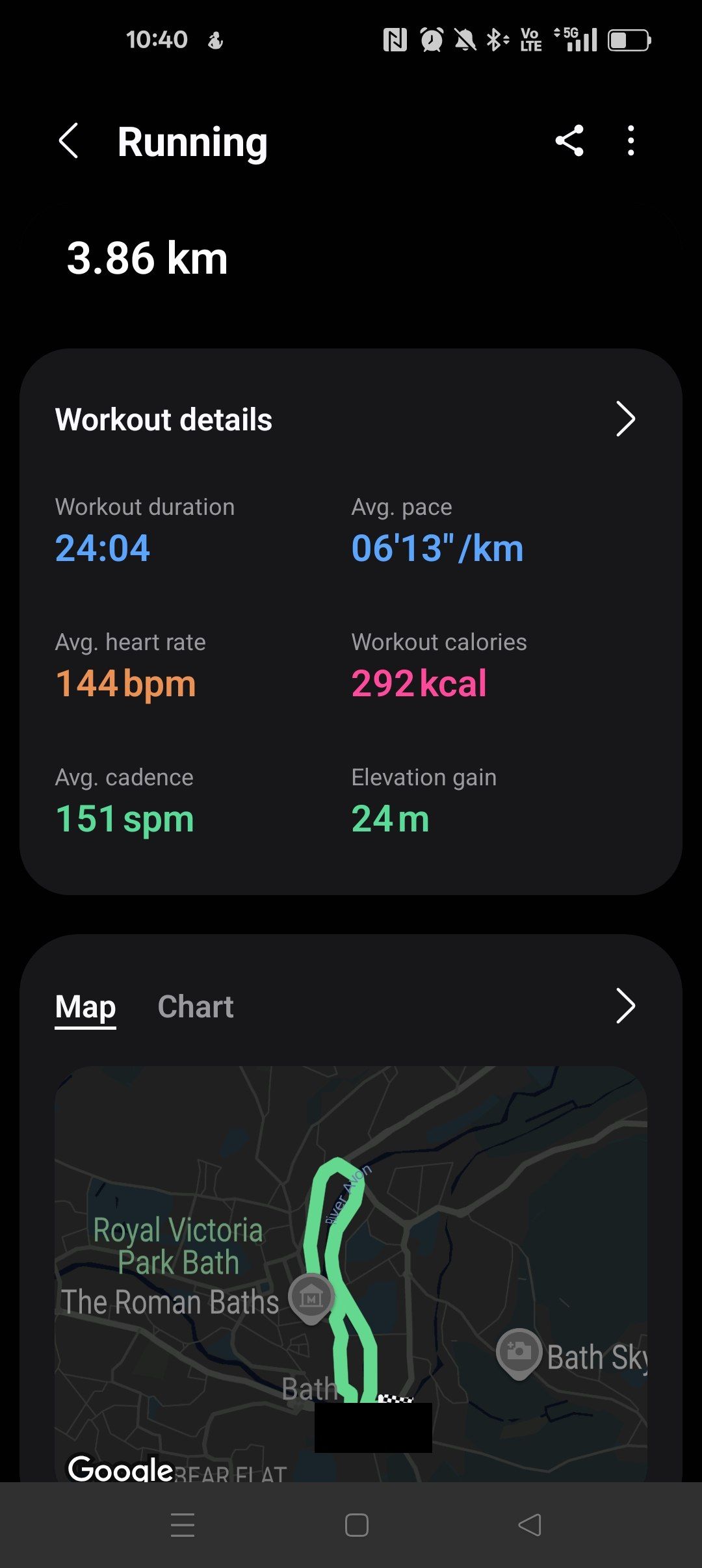 Garmin Connect and Samsung Health apps showing running statistics