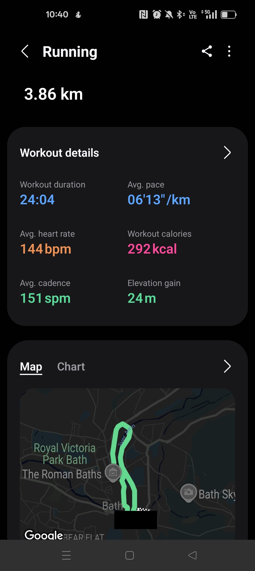 Garmin Connect and Samsung Health apps showing running statistics