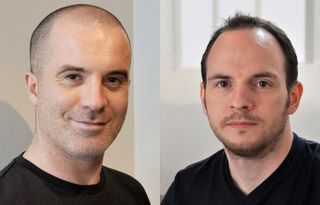 Jamie Walker (Studio Director) and Sefton Hill (Game Director) of Rocksteady Studios.