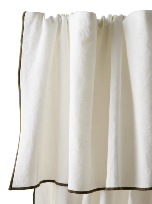 Olive Edge Ruffle Shower Curtain