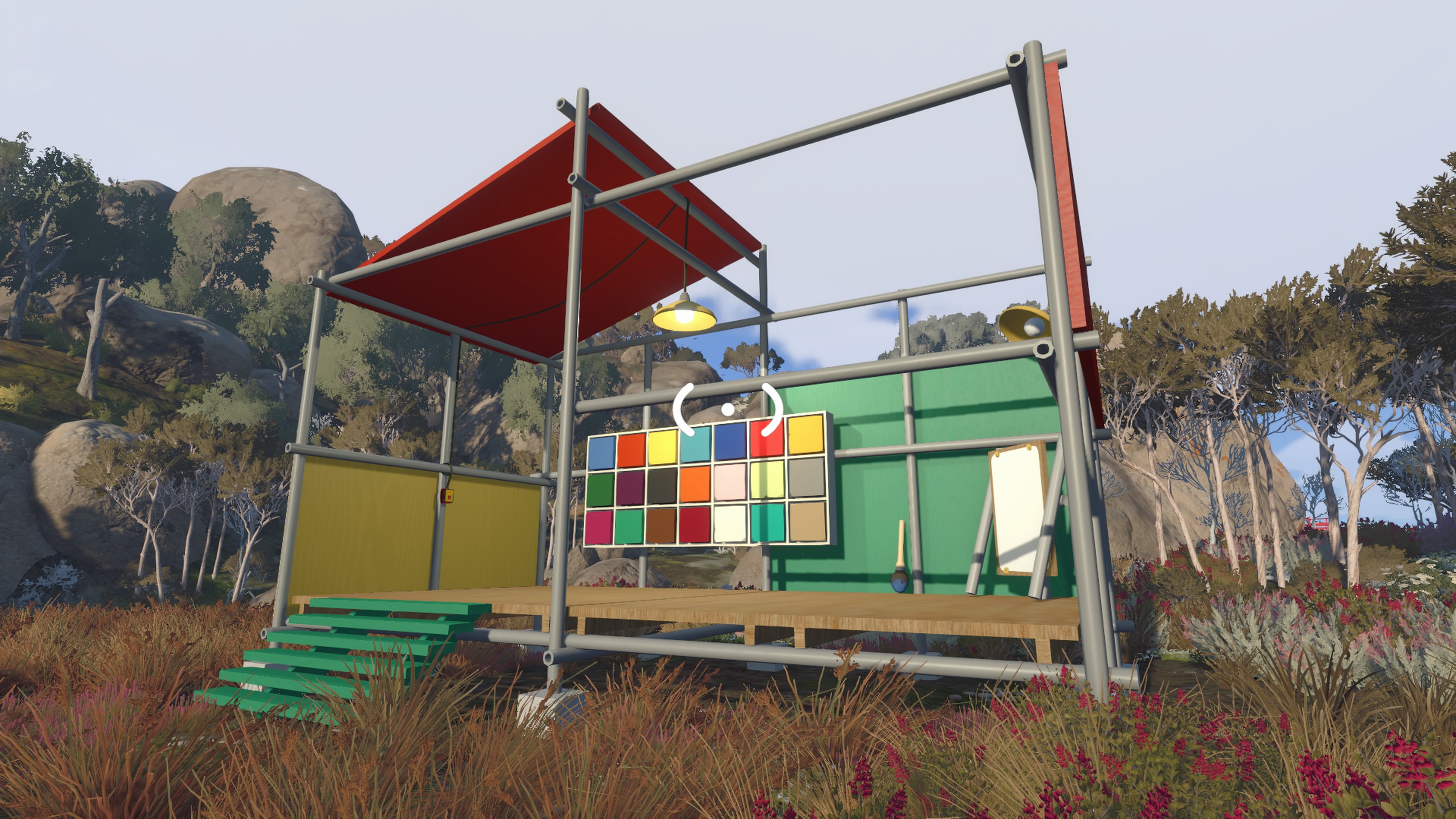 The player customization area in Big Walk featuring a palette of colors to choose from