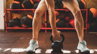 Quads workout with kettlebell
