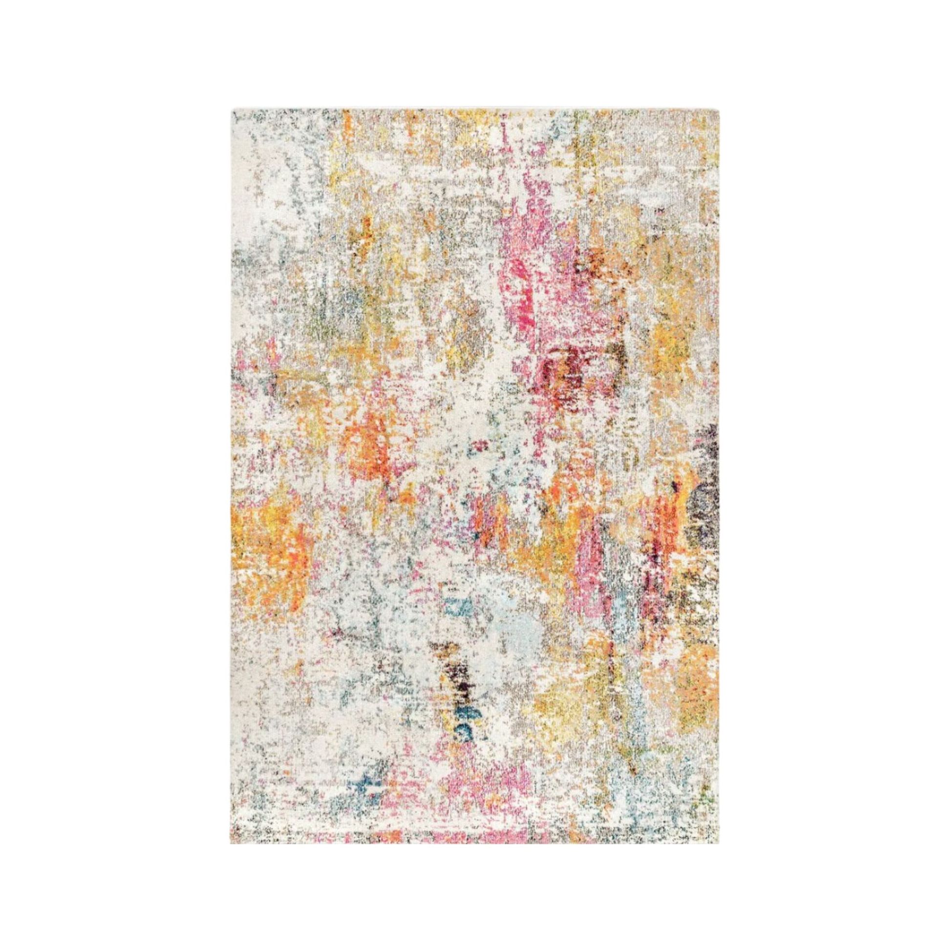 Permadani dalam nuansa pink, oranye, biru dan putih