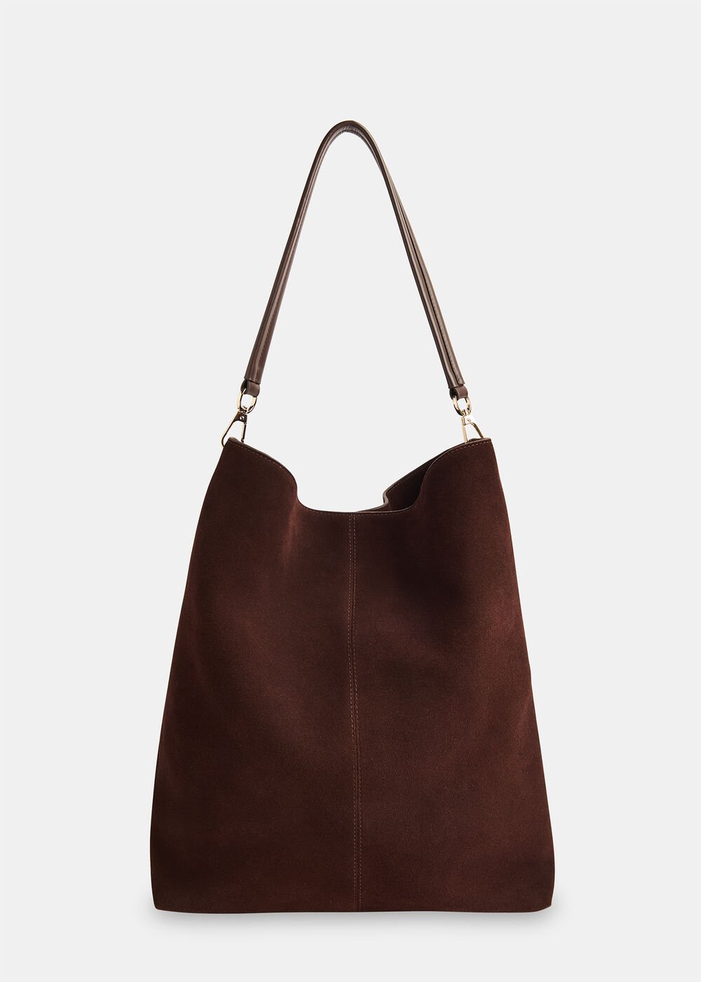 Chocolate Kamil Suede Tote Bag