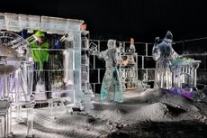 The Magical Ice Kingdom created by Hamilton Ice Sculptors for this year’s Winter Wonderland in Hyde Park in November 2021. ©Richard Cannon for Country Life