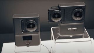 Picture of the Canon 360 / VR180 camera as grabbed from DIY Photography by Hugh Hou in his video