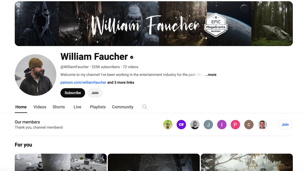 William Faucher YouTube page