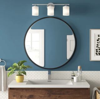 New Milford Round Metal Wall Mirror