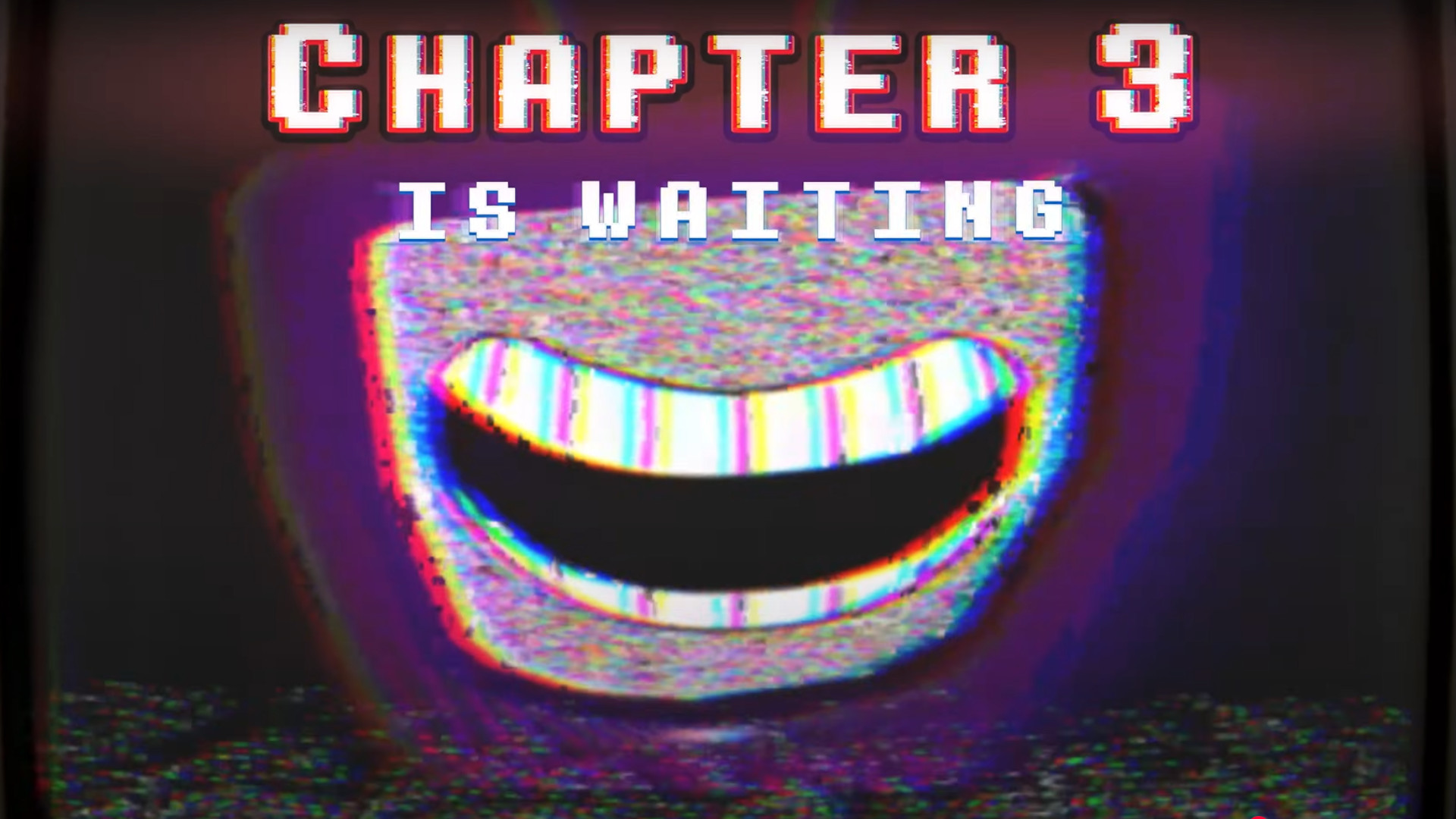 A screenshot of a screen smiling in the Switch 2 launch game, Deltarune, hinting at chapter 3 of the game.