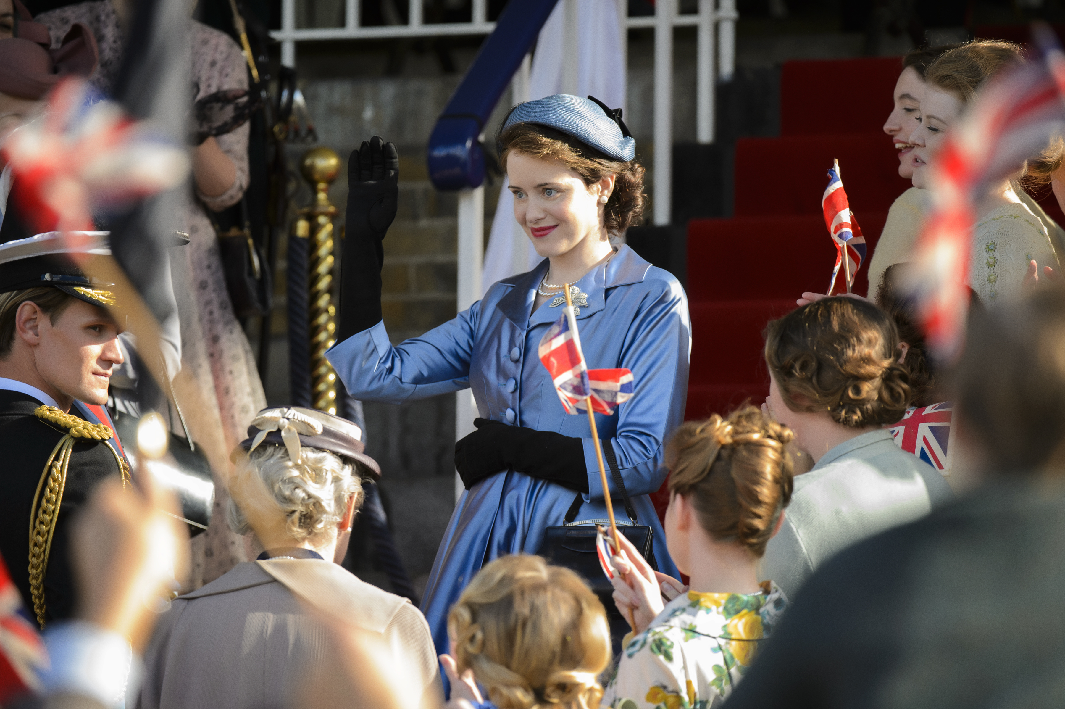 Claire Foy como la reina Isabel II