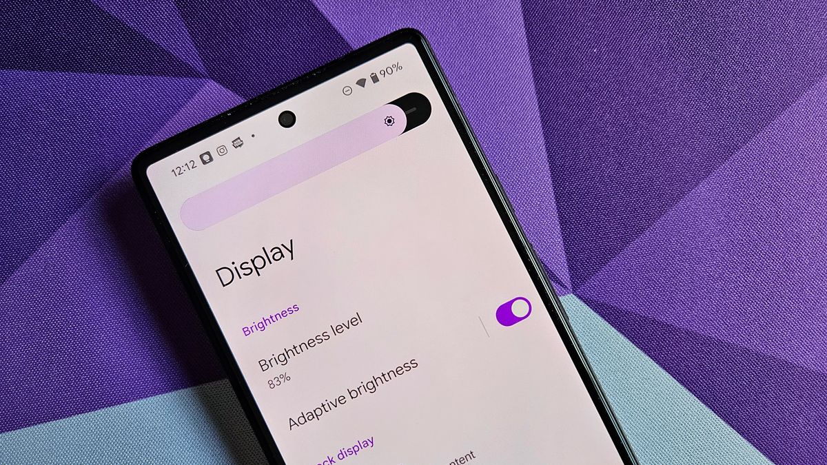 How to adjust the display brightness on an Android phone running Android 14